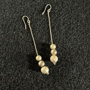 Gold bead dangle earrings